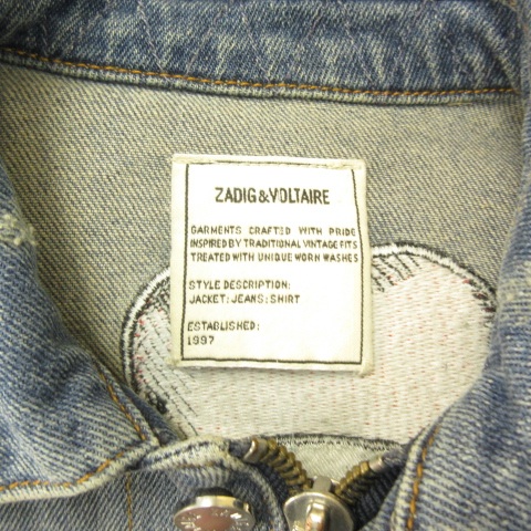 ザディグ エ ヴォルテール Ｇジャン ジャケット ブルゾン ブラック ザディグ エ ヴォルテール ZADIG & VOLTAIRE 刺繍 デニム
