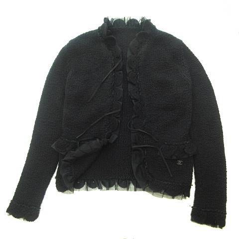 シャネル CHANEL フリルカラー ニット ジャケット ブレザー カシミヤ