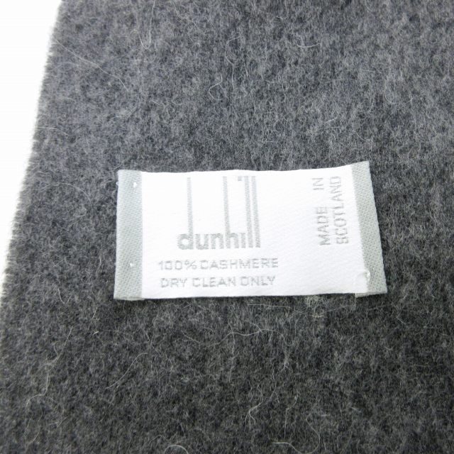 高級極美品】dunhill 上質カシミヤ100% ロゴ刺繍ストールマフラー 黒