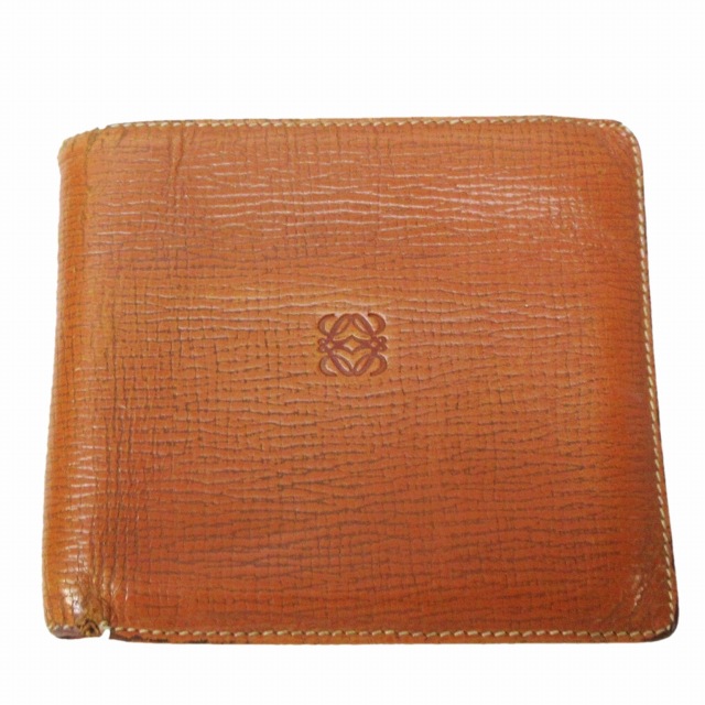 ロエベ LOEWE 二つ折り財布 ウォレット アナグラム ロゴ レザー 型押し 