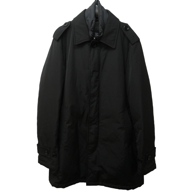 美品/L】バーバリー ブラックレーベル ステンカラーコート アウター 黒  