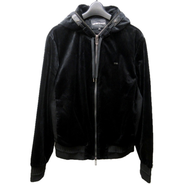 エンポリオアルマーニ EMPORIO ARMANI 美品 パーカ フーディー ベロア 