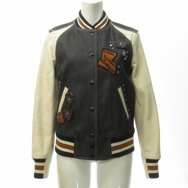 コーチ COACH スタジアムジャンパー スタジャン デニム地 切替  