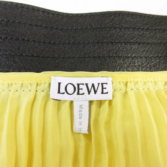ロエベ LOEWE 小さいサイズ プリーツ ロングスカート カットオフ加工 