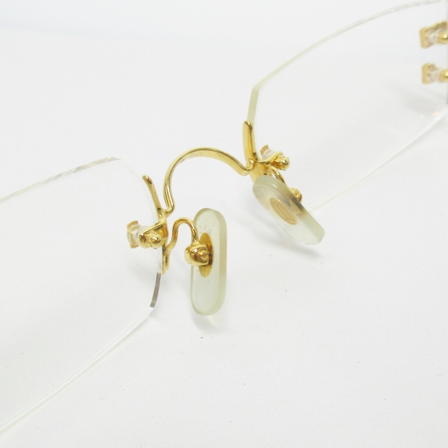 カルティエ　リムレス　ツーポイント　サングラス 美品】Cartier リムレス メガネ ツーポイント Cドゥ カルティエ