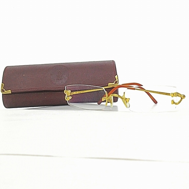 カルティエ Cartier ツーポイント メガネ 度入り リムレス