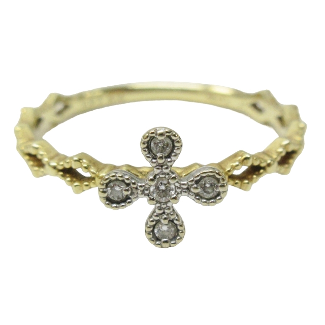 アガット agete リング 指輪 K14 ダイヤモンド 0.03ct フラワー 