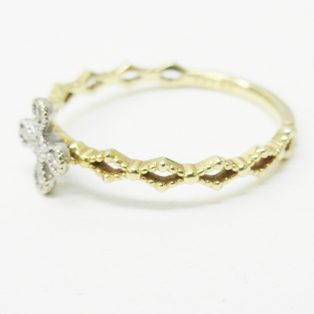 アガット agete リング 指輪 K14 ダイヤモンド 0.03ct フラワー 
