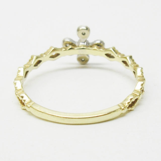 アガット agete リング 指輪 K14 ダイヤモンド 0.03ct フラワー 
