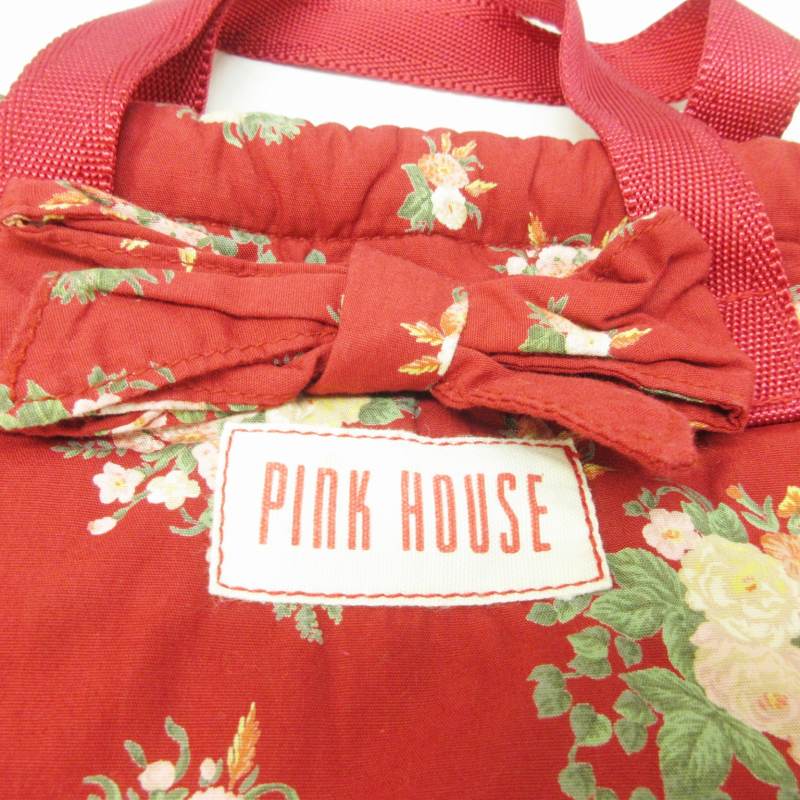 ピンクハウス PINK HOUSE 美品 トートバッグ ハンドバッグ 花柄 リボン 
