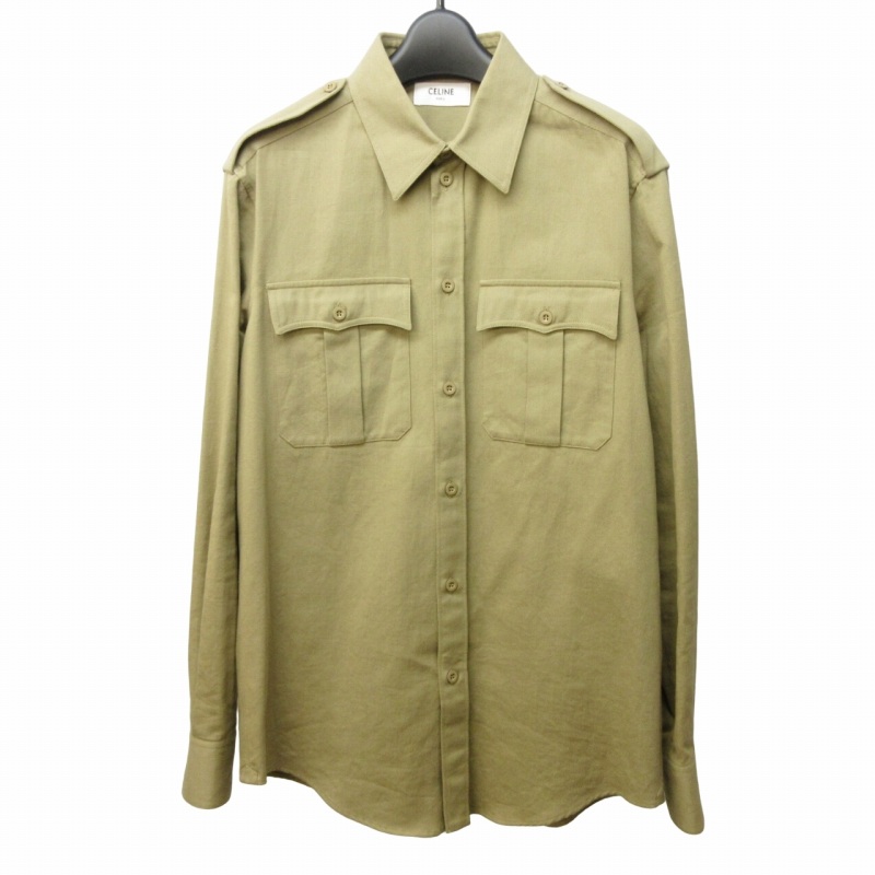 セリーヌ CELINE 20SS ミリタリーシャツ ライトウェイト コットン 