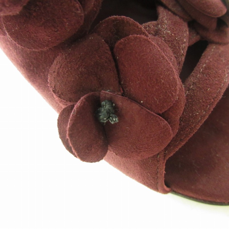 CHANEL 赤 スエード サンダル 37