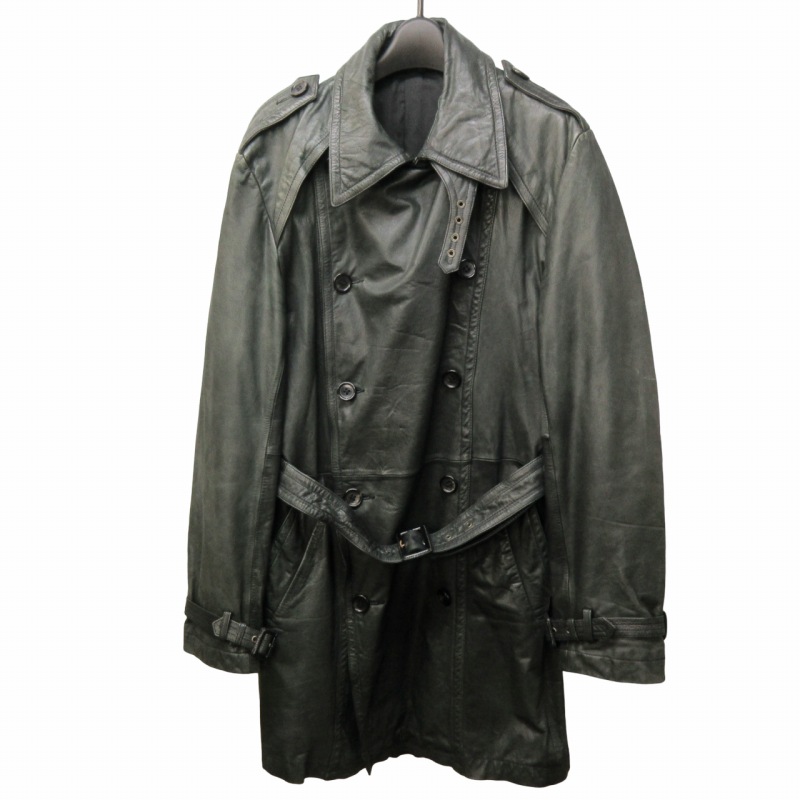 シェラック SHELLAC トレンチコート レザー ジャケット ベルト付き 総  