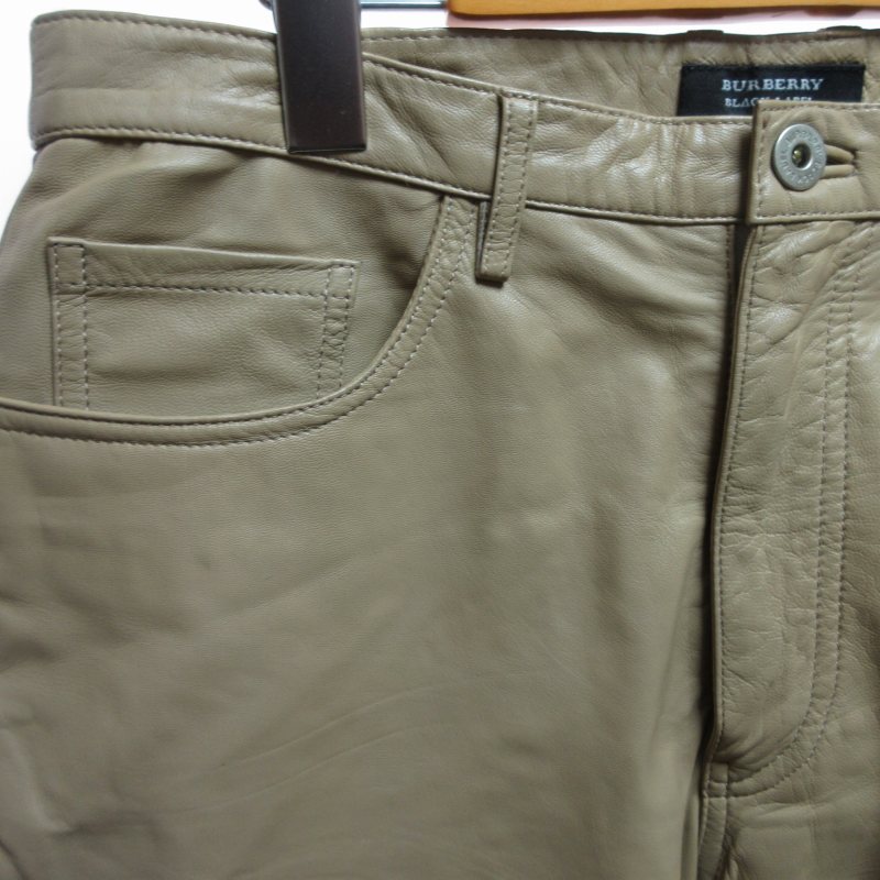 BURBERRY BLACK LABEL 山羊革 レザー パンツ 76