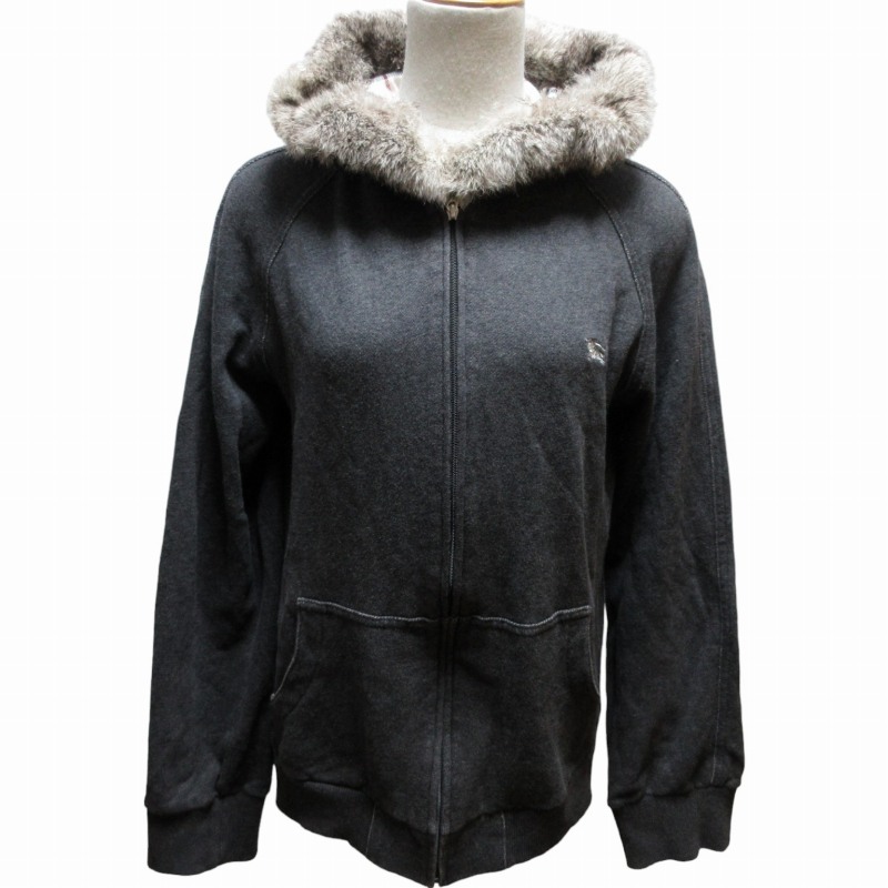 BURBERRY BLACK LABEL ジップパーカー ラビットファー 3 BURBERRY