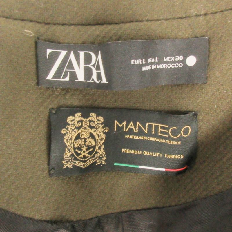 ザラ ZARA 美品 MANTECO生地 ナポレオンコート ジャケット ウール 金