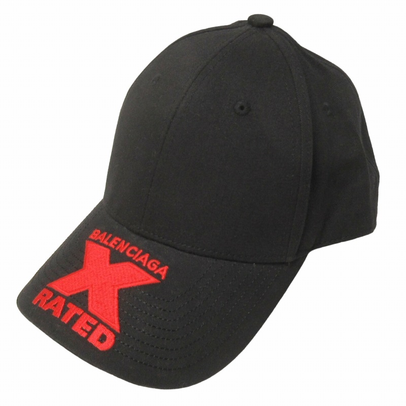 ✨美品✨BALENCIAGAバイザーロゴキャップL59マジックテープ黒-FLIR C2
