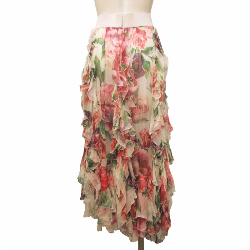 ドルチェ&ガッバーナ DOLCE&GABBANA スカート 花柄 シルク ボトムス  