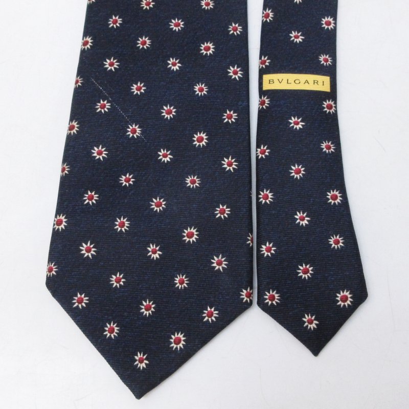 ブルガリ BVLGARI ネクタイ シルク 花柄 フラワー クアトロピエゲ