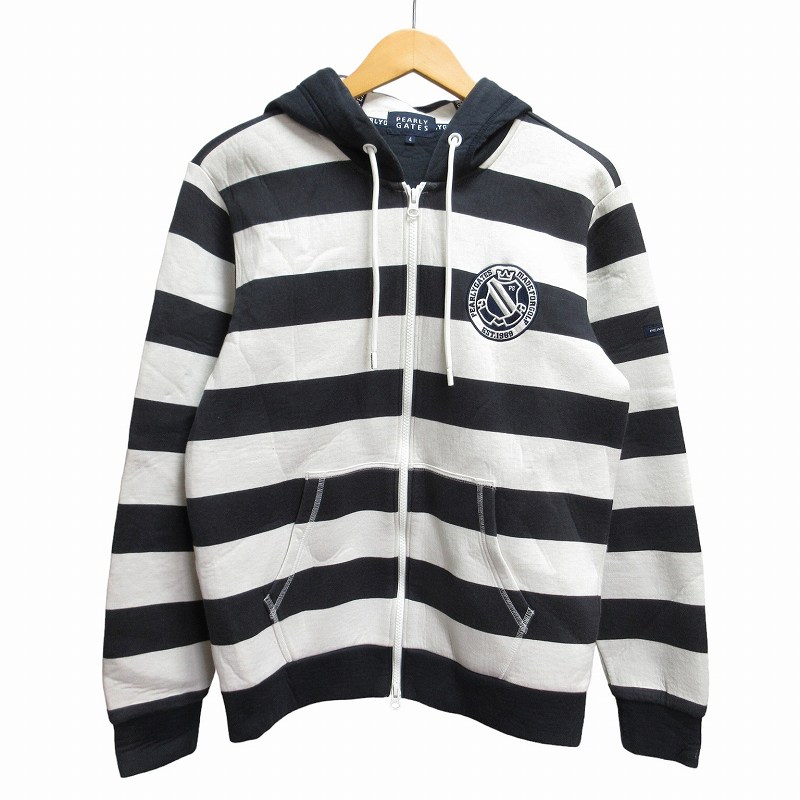 パーリーゲイツ PEARLY GATES ジップパーカー フーディー ボーダー  