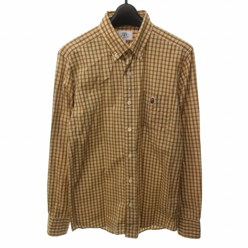APEチェックシャ A Bathing Ape Bleached Bape Check Zip Shirt – Oneness Boutique