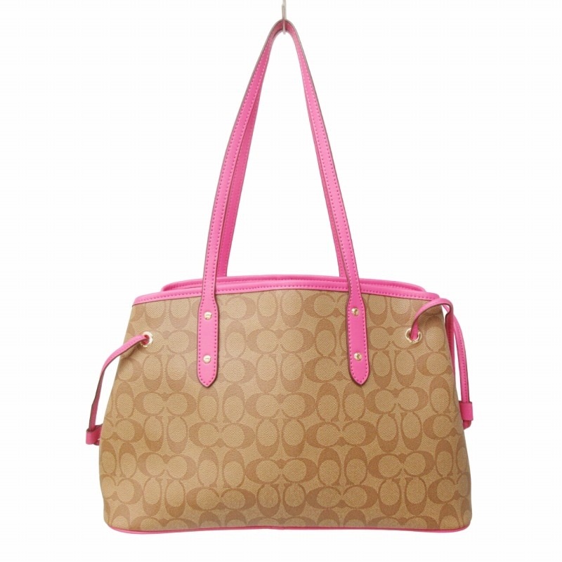 コーチ COACH 美品 シグネチャー トートバッグ レザー F57842 茶 