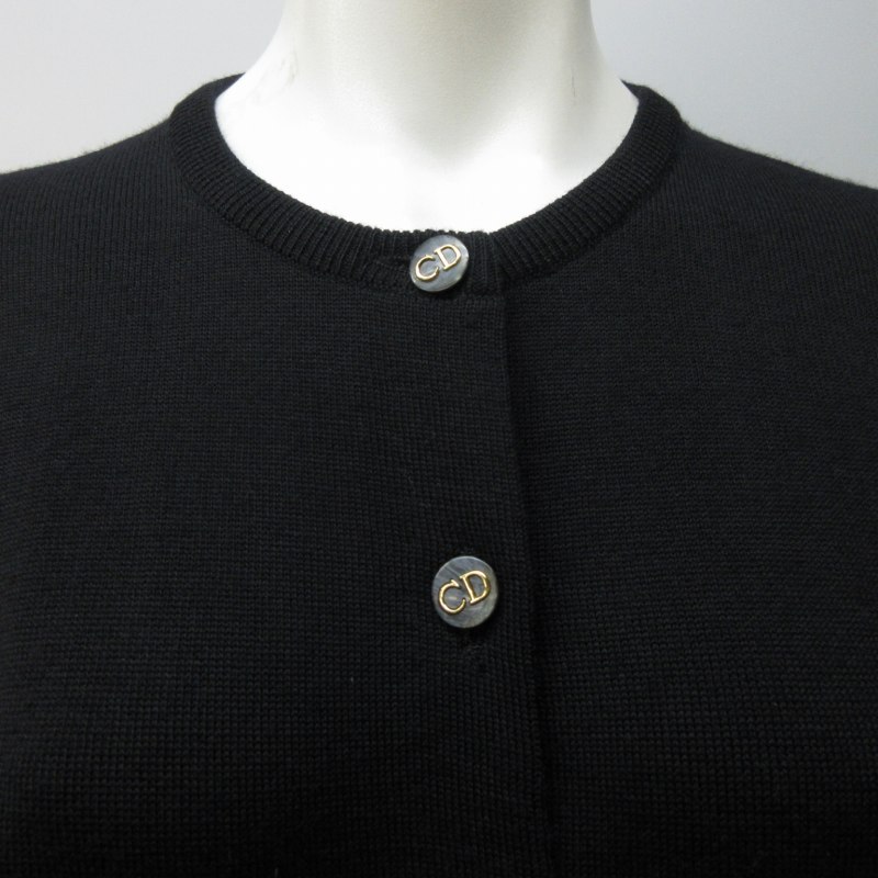 【極美品】Dior 　ディオール　カーディガン　ロゴボタン　黒　ウール　CDロゴ クリスチャンディオール Christian Dior ヴィンテージ
