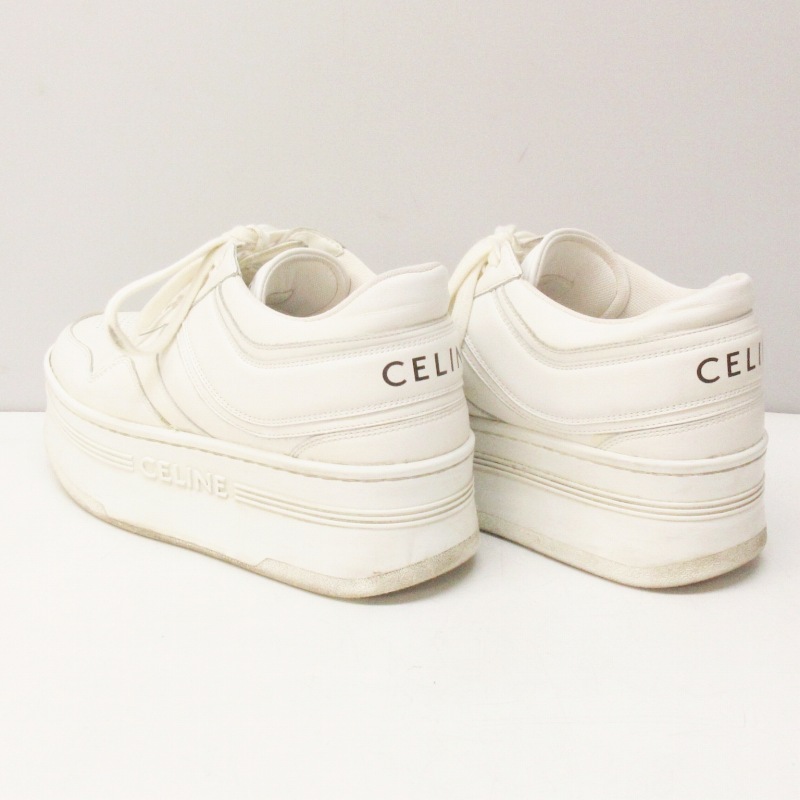 セリーヌ スニーカー 37 厚底 CELINE ブロックスニーカー 白