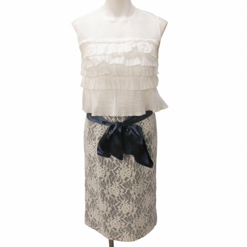 タエ アシダ TAE ASHIDA 美品 ワンピース フリル ティアード レース  