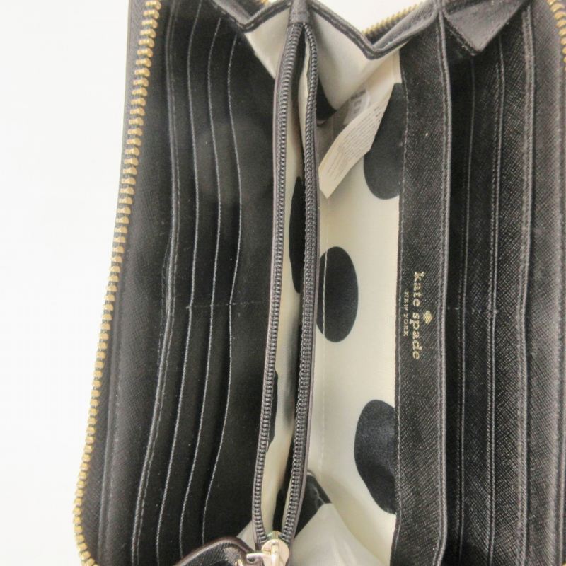 kate spade ブラック レザー 長財布 kate spade NEW YORK ケイトスペード 財布 レディース 長財布