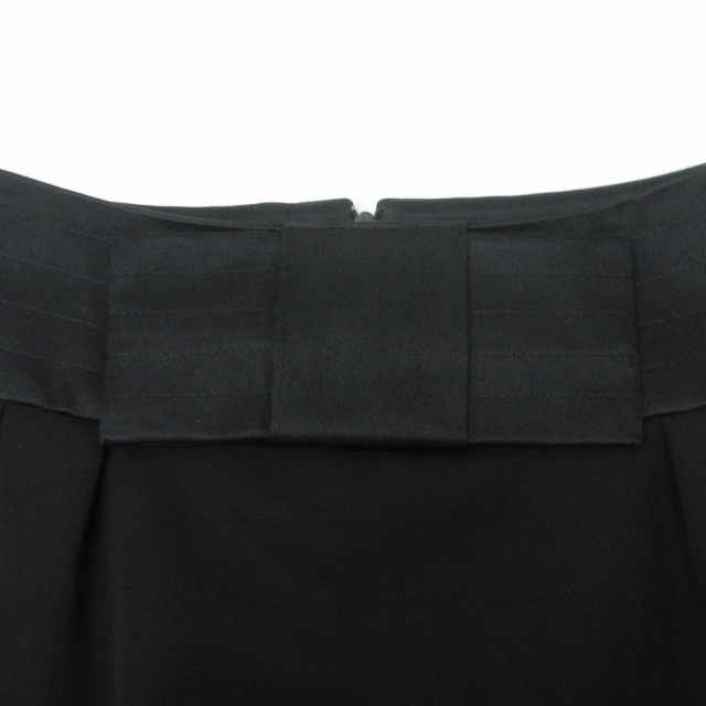 セリーヌ CELINE 美品 ヴィンテージ リボン スカート ウール ひざ丈 黒  