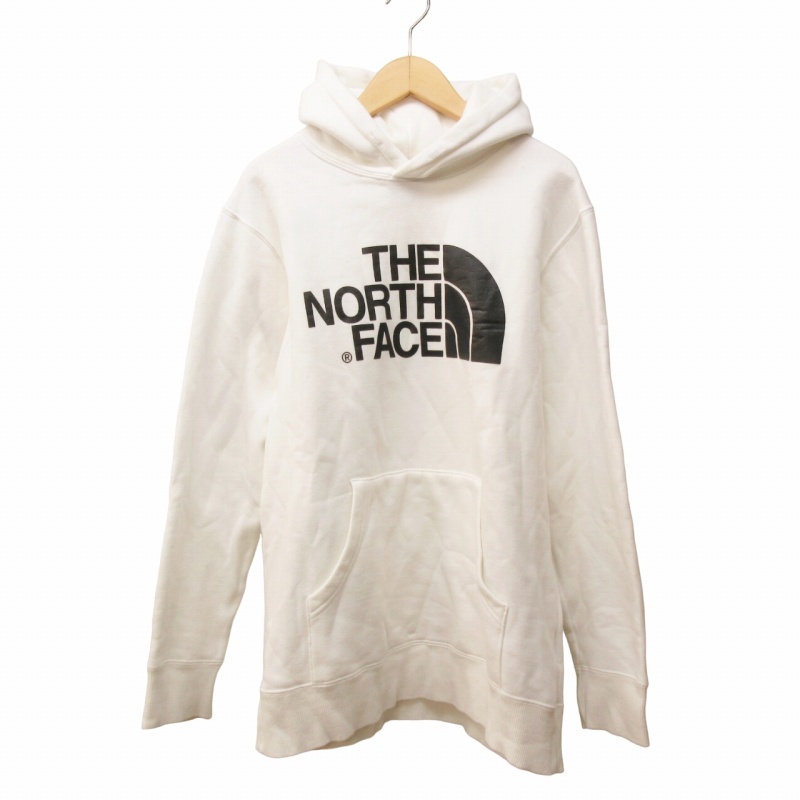 ぺこりん様THE NORTH FACE ホワイト フード付きパーカー Mサイズ ノースフェイス THE NORTH FACE パーカー ロゴ 白 メンズ L