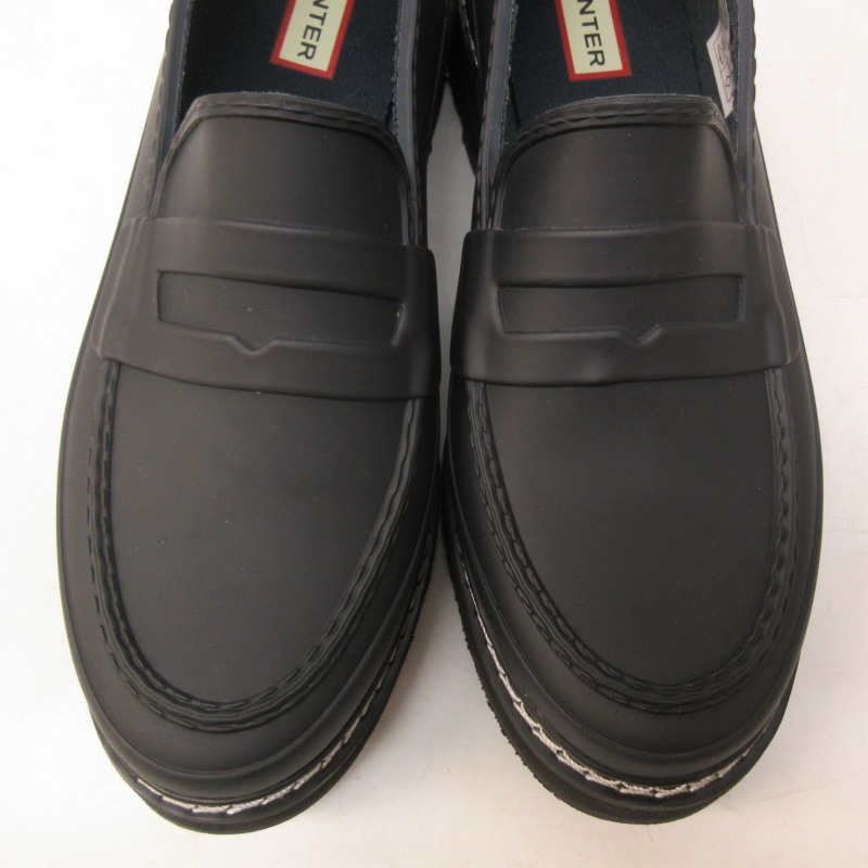 ☆美品 HUNTER ハンター ローファー レインシューズ リボン 黒 39