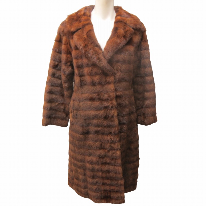 毛皮ロングコート リバーシブル ミンク ロリス シルク100