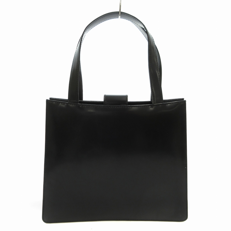 ジュンココシノ JUNKO KOSHINO ハンドバッグ トート ロゴ金具 黒 ジュンココシノ JUNKO KOSHINO ハンドバッグ トート ロゴ金具 黒
