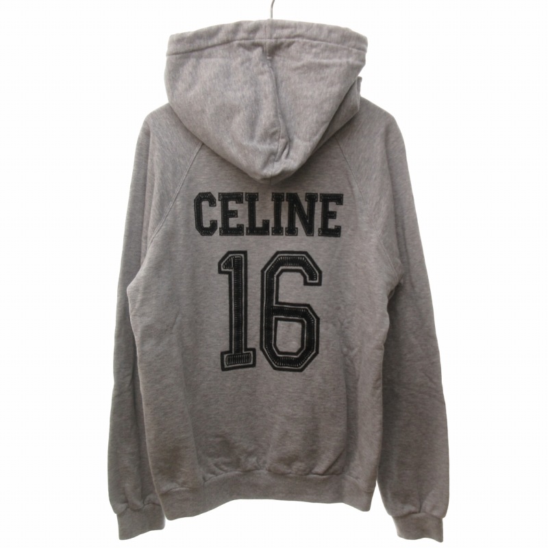 セリーヌ CELINE 美品 カシミヤナンバリング パーカー フーディ プル 