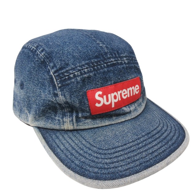 シュプリーム SUPREME 18SS Washed Chino Twill Camp Cap Denim 