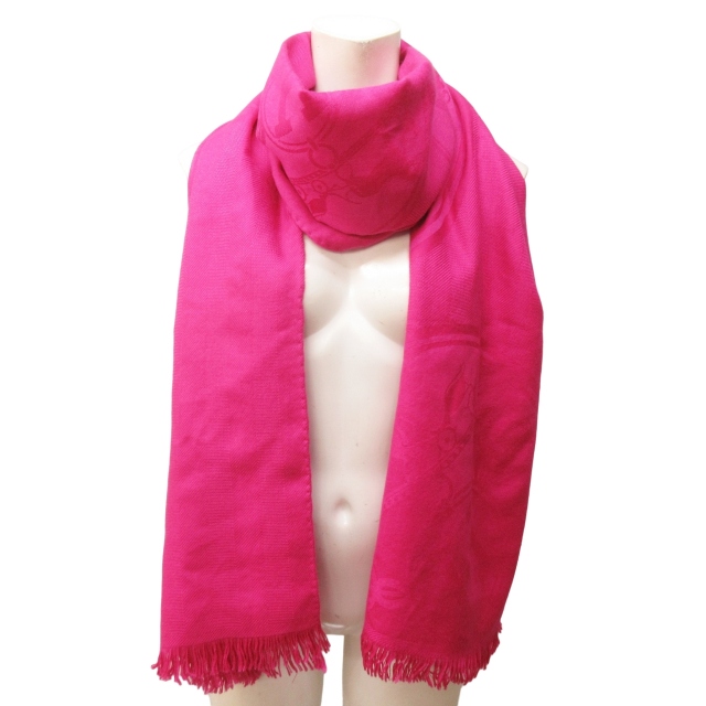 美品】エルメス カシミア シルク マフラー H ロゴ 焼き払い 