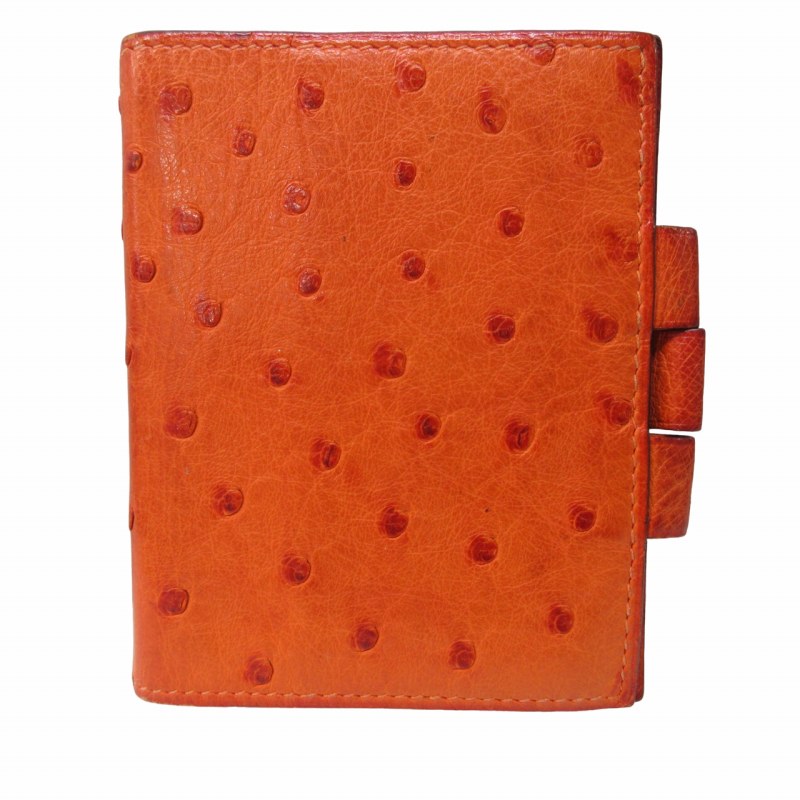 エルメス手帳カバーオーストリッチレザー オレンジ