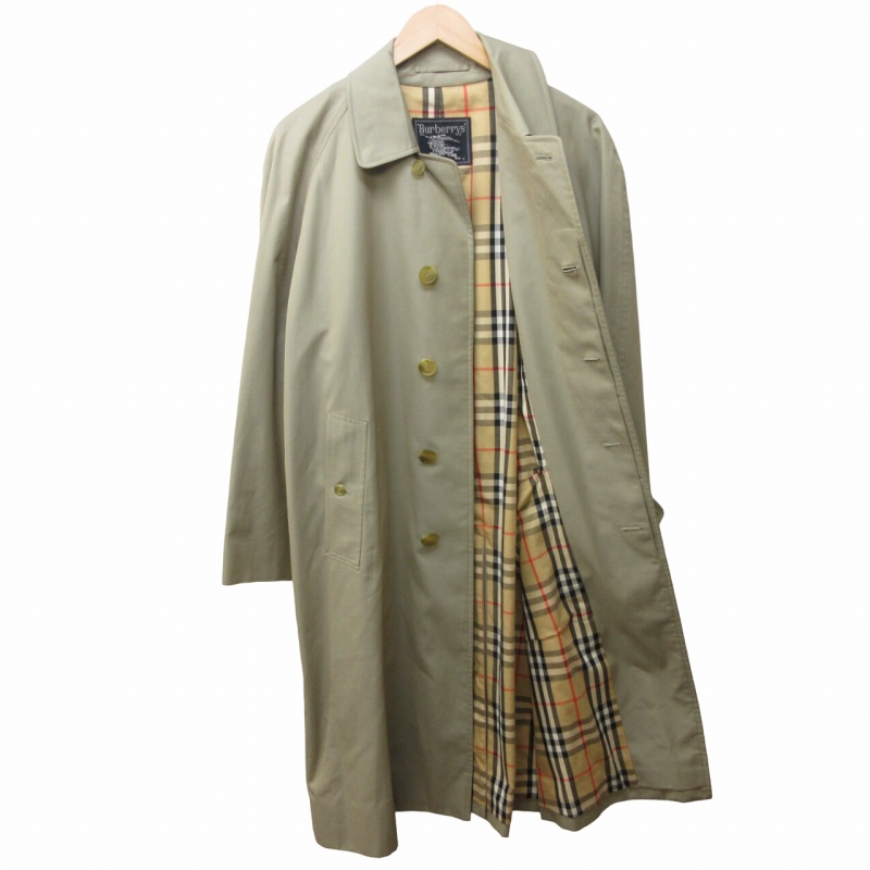 90s ヴィンテージ Burberrys ステンカラーコートノバチェックベージュ