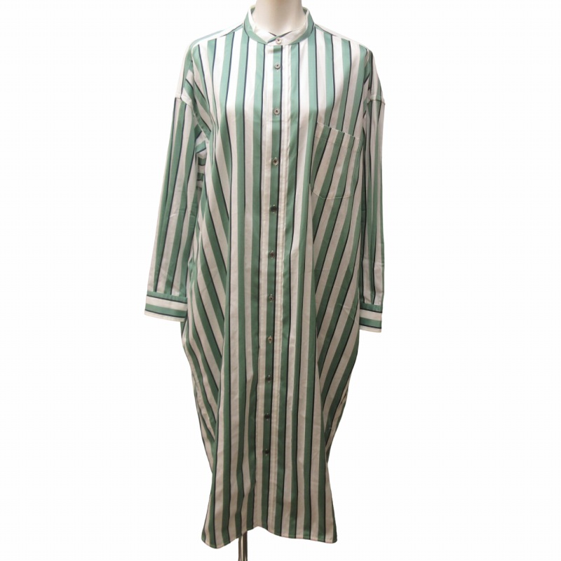 ティッカ TICCA 美品 近年 ノーカラー スクエア ビッグ ロング シャツ  