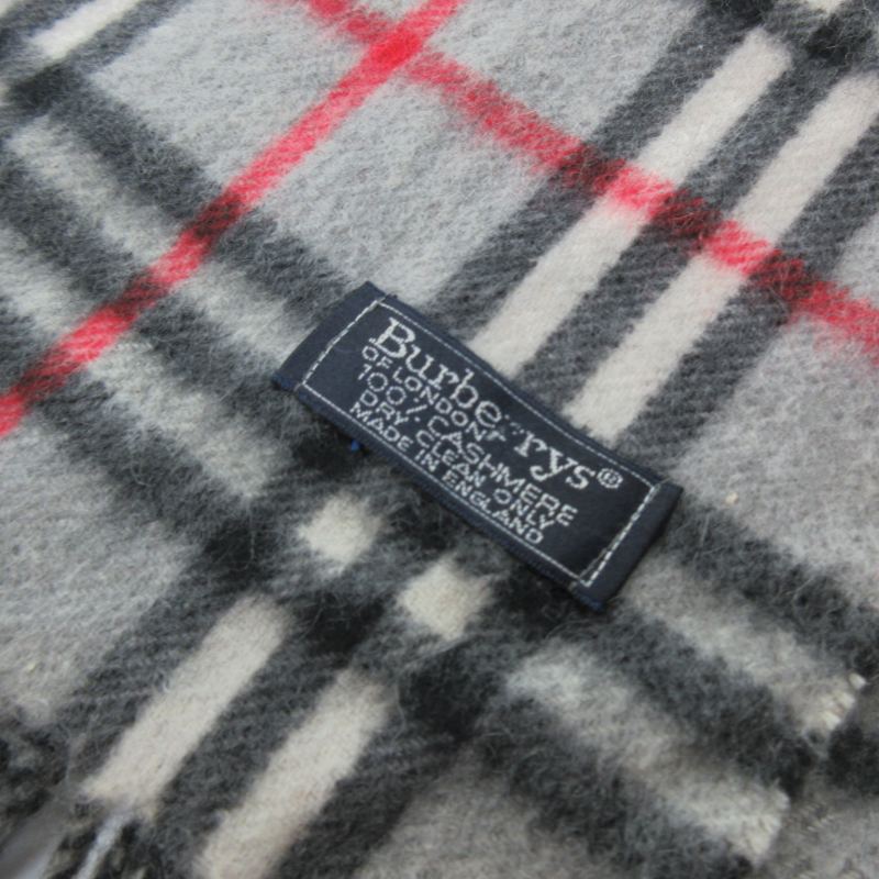 Burberrys 100% カシミヤ マフラー ノバチェック柄グレー
