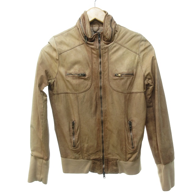 40 ファッション Giorgio Erato ブラウンレザージャケット