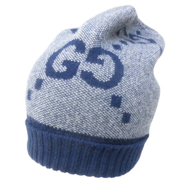 【美品】GUCCI　ニット帽　GG　676827 GUCCI グッチ GG カシミア ニット帽 ビーニー レディース 676827