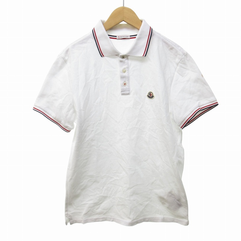 MONCLER ホワイト ポロシャツ Mサイズ モンクレール ポロシャツ白 M
