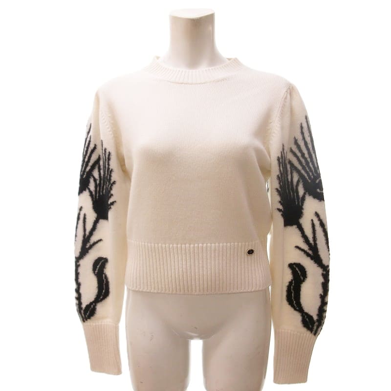 シャネル CHANEL 21A ココフラワーパフスリーブ カシミヤ プルオーバー