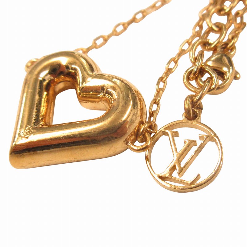 ルイヴィトン Louis Vuitton LV&V ハートモチーフ ネックレス ゴールド