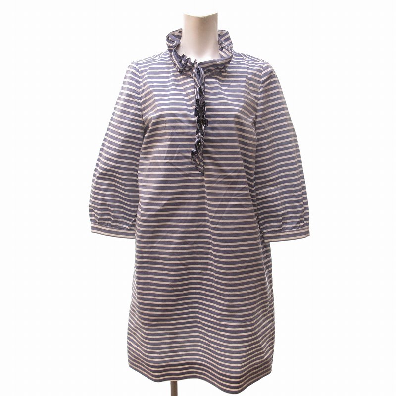 ケイトスペード KATE SPADE ワンピース ひざ丈 ノースリーブ XS 紺