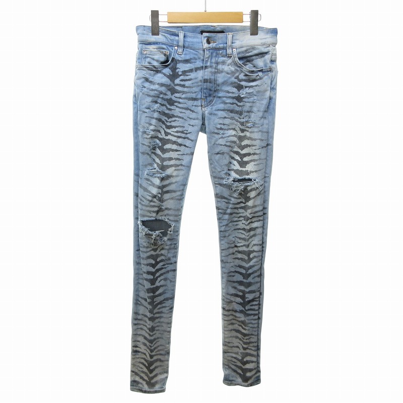 アミリ AMIRI 19SS Destroyed Tiger スキニーデニム ジーンズ 