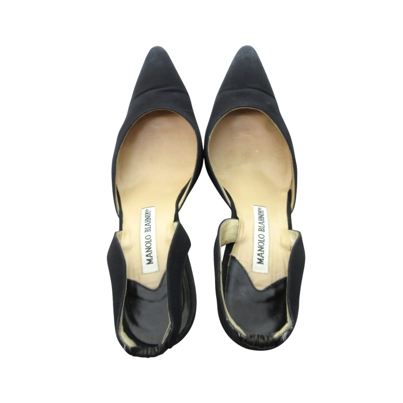 美品✨マロノブラニク　バックストラップ　ブラック マノロブラニク MANOLO BLAHNIK バックストラップ パンプス